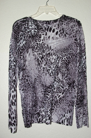 +MBADG #9-235  "Pamela McCoy Fancy Black Butterfly Embelished Sweater"