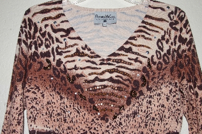 +MBADG #9-252  "Pamela McCoy Brown Fancy Embelished Sweater"