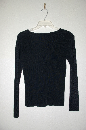 +MBADG #9-239  "Every Day Fancy Black Knit Flower & Bead Sweater"