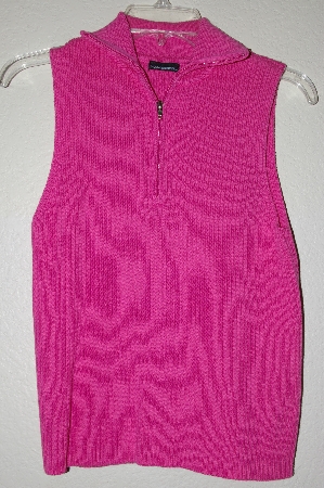 +MBADG #9-260  "Moda International Pink Knit Zipper Front Tank"