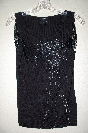 +MBADG #9-302  "Radzoli Fancy Black Knit Embelished Shell"