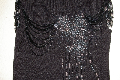 +MBADG #9-302  "Radzoli Fancy Black Knit Embelished Shell"