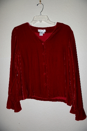 +MBADG #18-028  "Coldwater Creek Red Velvet Button Front Cardigan"