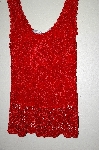+MBADG #18-048  "M. Nicole Evening Fancy Red Crochet Tank"