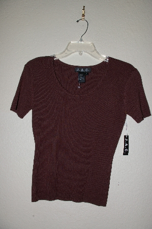 +MBADG #18-107  "J.A.C. Brown Knit  Short Sleve Sweater"