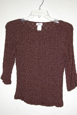 +MBADG #18-118  "Creative Design Works Fancy Brown Knit Top"