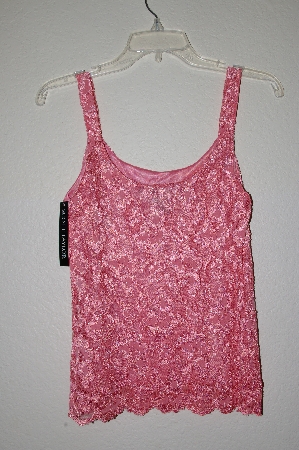 +MBADG #18-128  "Scott Taylor Fancy Peach Floral Lace Tank"