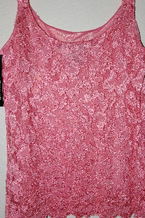 +MBADG #18-128  "Scott Taylor Fancy Peach Floral Lace Tank"
