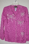 +MBADG #18-138  "Bob Mackie Pink Dragonfly Beaded Sweater"