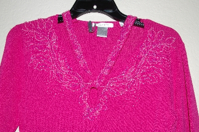 +MBADG #18-162  "Felicity Fancy Hot Pink Beaded Sweater"