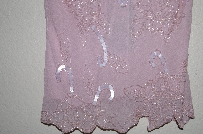 +MBADG #18-199  "Newport News Fancy Pink Silk Hand Beaded Tank"