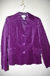 +MBADG #18-215  "Chadwicks Purple Velvet Button Front Jacket"