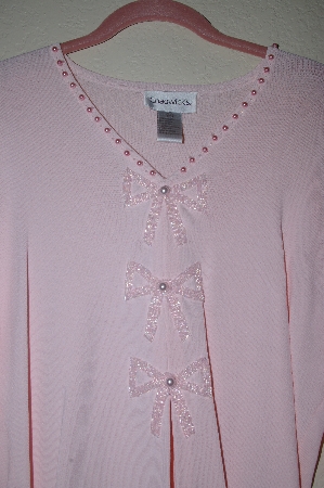 +MBADG #18-305  "Boston Proper Pink Fancy Bow Embelished Sweater"