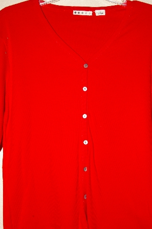 +MBADG #18-278  "Designer Red Button Front Light Weight Cardigan"