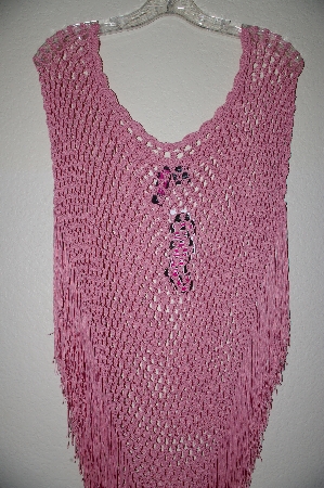 +MBADG #18-274  "Say What Fancy Pink Crochet Poncho"