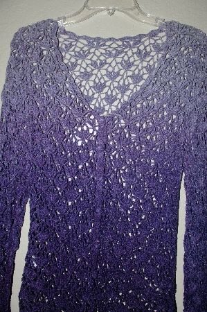 +MBADG #18-251  "The Susan Collection Fancy Two Tone Purple Chenille Cardigan"