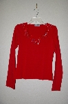 +MBADG #18-289  "Body Central Red One Of A Kind Fancy Hand Beaded Top"
