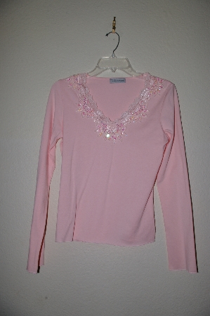 +MBADG #18-246  "Body Central Pink Fancy Beaded One Of A Kind Top"