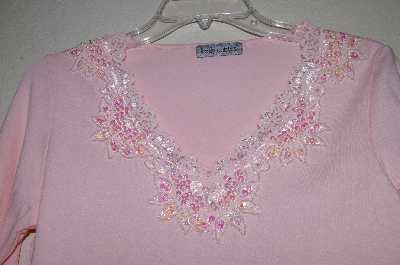 +MBADG #18-246  "Body Central Pink Fancy Beaded One Of A Kind Top"