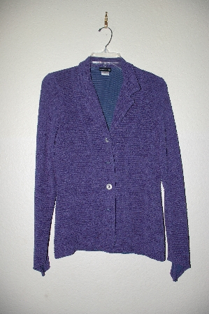 +MBADG #18-234  "Citiknits Purple Textured Button Front Angled Sleve Jacket"