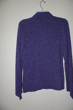 +MBADG #18-234  "Citiknits Purple Textured Button Front Angled Sleve Jacket"