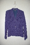 +MBADG #18-234  "Citiknits Purple Textured Button Front Angled Sleve Jacket"
