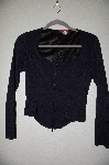 +MBADG #52-417  "Corina Fancy Black Zipper Front Stretch Top"