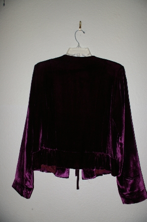 +MBADG #52-390  "Boston Proper Fancy Velvet/Bead Embleished Tie Front Jacket"
