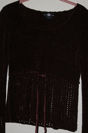 +MBADG #52-366  "It's Our Time Brown Fancy Knit Chenille Sweater"