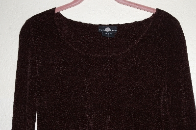 +MBADG #52-366  "It's Our Time Brown Fancy Knit Chenille Sweater"