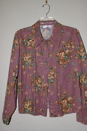 +MBADG #52-335  "Susan Graver Pinwale Floral Corduroy Shirt"