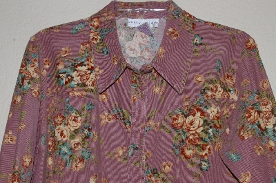 +MBADG #52-335  "Susan Graver Pinwale Floral Corduroy Shirt"