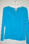 +MBADG #52-325  "Freelance TQ Blue V-Neck Long Sleve Crossover Top"