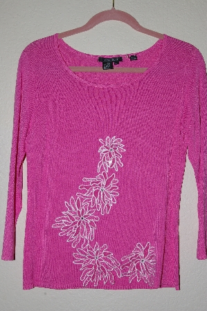 +MBADG #52-310  "Feratelli Pink Fancy Embroidered Floral Sweater"