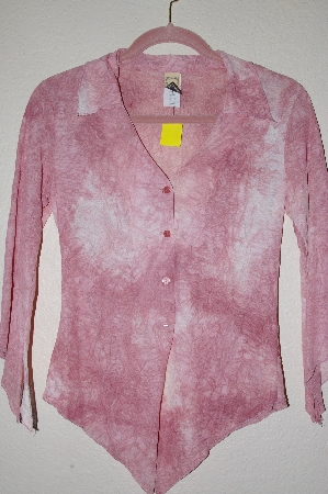 +MBADG #52-302  "2B Clothing Sheer Pink Fancy Button Front Shirt"