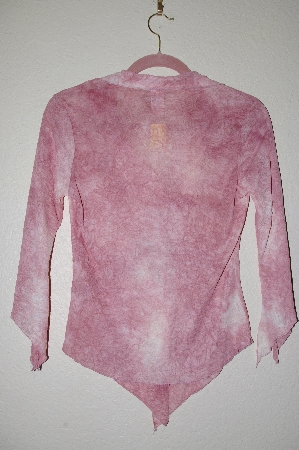 +MBADG #52-302  "2B Clothing Sheer Pink Fancy Button Front Shirt"