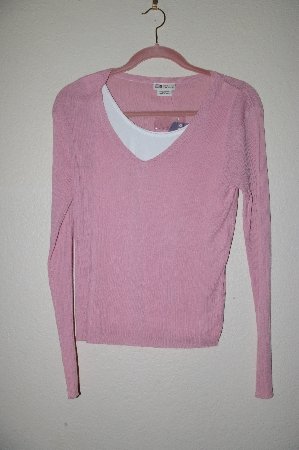 +MBADG #52-299  "Authentic Pink Sweater Top With Attached Tank"