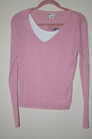 +MBADG #52-299  "Authentic Pink Sweater Top With Attached Tank"