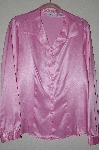 +MBADG #52-280  "Jaclyn Smith Classic Pink Satin Button Front Shirt"