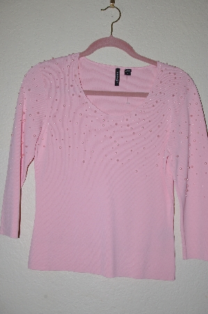 +MBADG #52-273  "Venini Pink Glass Pearl Embelished Sweater"