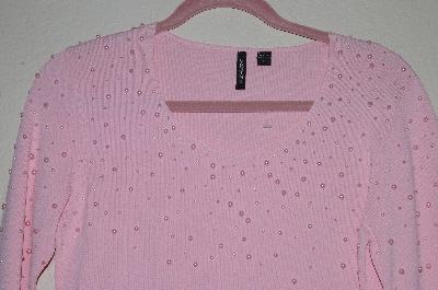 +MBADG #52-273  "Venini Pink Glass Pearl Embelished Sweater"