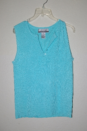 +MBADG #52-249  "Nine & Company Button Front Blue Knit Tank"