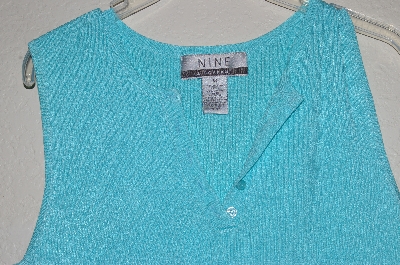 +MBADG #52-249  "Nine & Company Button Front Blue Knit Tank"
