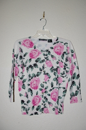 +MBADG #52-193  "Nicknits Fancy Pink Rose Cardigan"