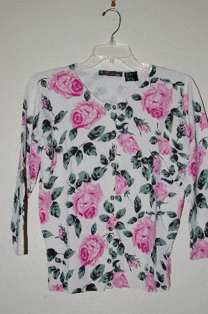 +MBADG #52-193  "Nicknits Fancy Pink Rose Cardigan"