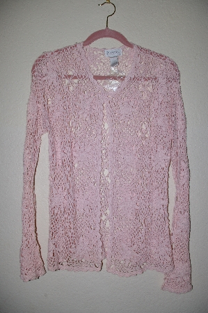 +MBADG #52-165  "Chadwicks Fancy Pink Crochet Cardigan"