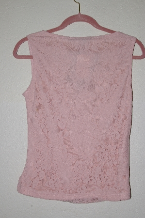+BADG #52-150  "Rampage Clothing Co Fancy Pink Lace Stretch Top"