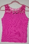 +MBADG #52-144  "J.A.C. Fancy Pink Crochet Top Knit Tank"