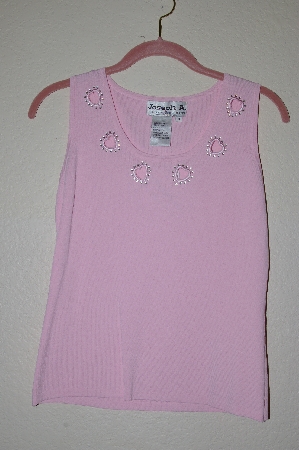 +MBADG #52-141  "Joseph A. Fancy Pink Heart & Rhinestone Knit Tank"