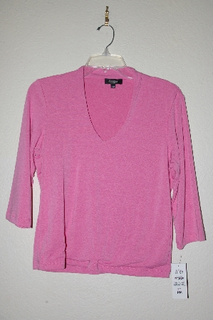 +MBADG #52-130  "Peck & Peck Pink Stretch 3/4 Sleve Top"
